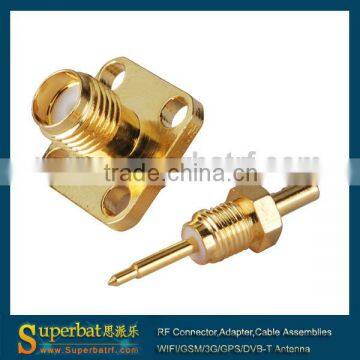 RP-SMA Solder Jack(male pin) Flange connector