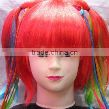 Women Straight hair with Braid Party wigs Clown wig