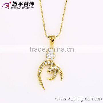 xuping jewelry original designed 14k gold color chain pendant/gold long chain