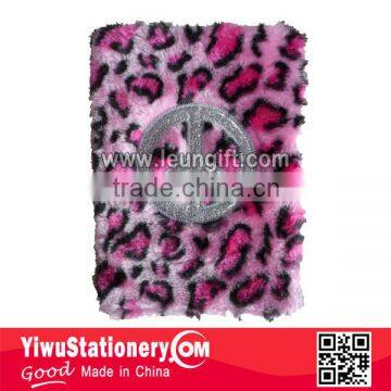 Plush embroider PEACE custom notebook