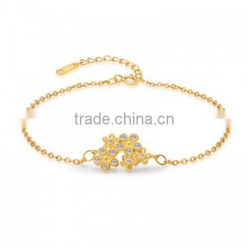 MLL74 Fashion yellow CZ silver bracelet