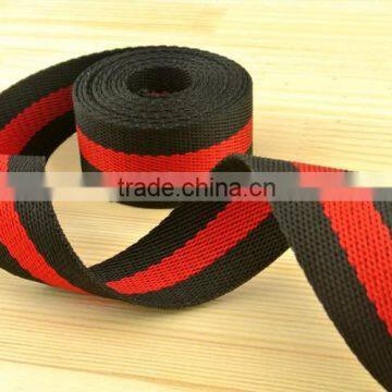 Black and red stripes jacquard nylon webbing