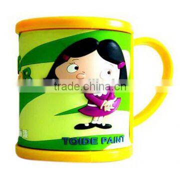 High Quality Food Grade Embossed Beautiful Girl Pattern Rubber Tea Mug