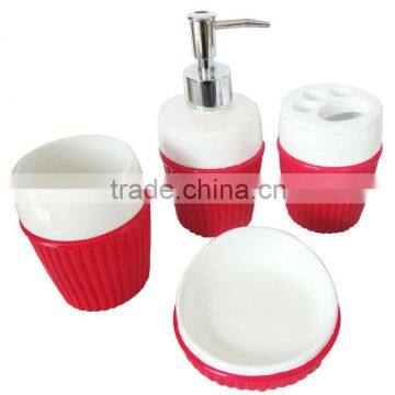 Chic Red ceramic bathroom set