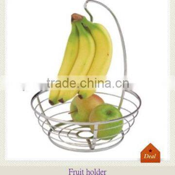 Metal Iron Wire Fruit Basket with Banana Hanger