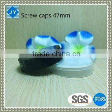 47mm high quality pp plastic screw caps for BB cream, cleanser, shampoo, toiletries, olive oil, essential oil