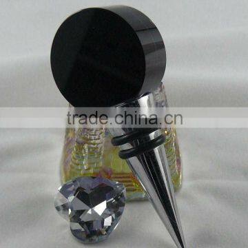 Arrival color crystal glass wine bottle stopper for bar accessories(R-1206