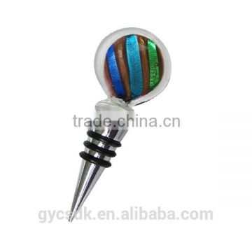 Round Shaped Colorful Lampworking Wine accessory Wine Stopper