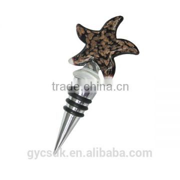 Starfish Shaped Colorful Lampworking Murano Glass Red Wine Stopper