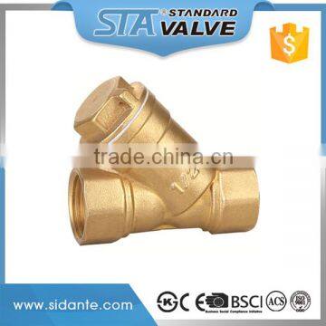 ART.4008 China Wholesale Forged Y Type Brass Check Valve with Stainless Steel Water Filter Strainer Manufacturer Fast Supplier