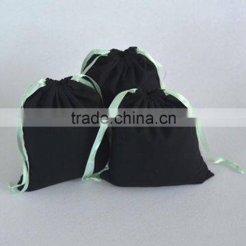 black cotton bag pouch