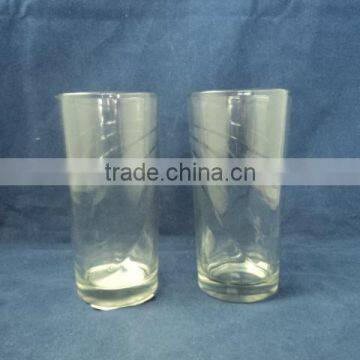 empty flint clear glass drinking cups