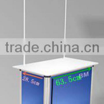 Portable exhibition table with folding screen