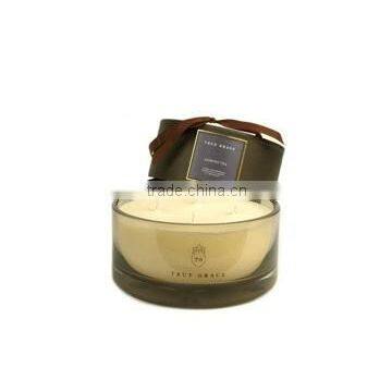 3-Wicks Gift Glass Candle in cardboard box, scented soy candle