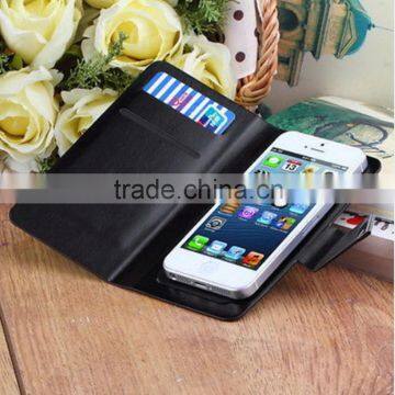 Universal PU Leather Wallet Flip Case Cover for 4.5 Inch Phone