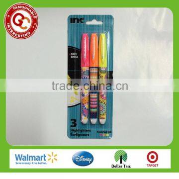 back to school 3 colors highlighter pen for promotion