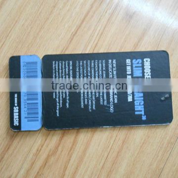 Slik printing black cardboard hangtag