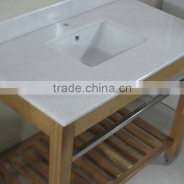 ADA Hotel Bathroom Vanity With Wood Shelf photo-3