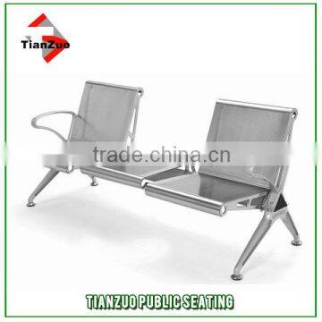 Two seats with tablet stainless steel public bench