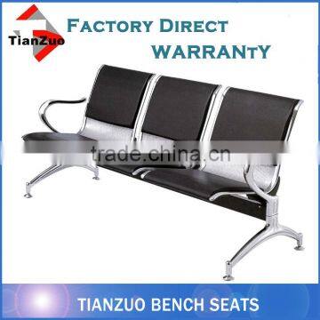 Chrome Soft 3-Seater Bench Seat with PU Leather Waiting Chair