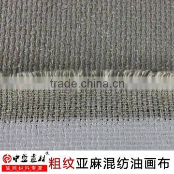 Transon5190 triple acid-free primed double weave rough texture 570gsm linen blend canvas roll, 69''/176cm wide, artist quality