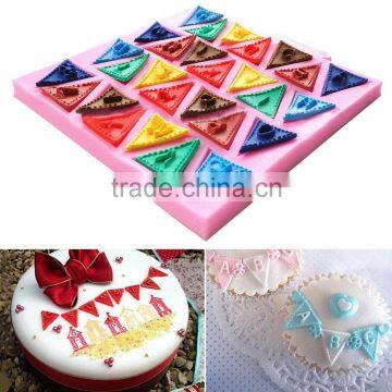 Triangle Cake Decoration Silicone Molds Fondant Cupcake Letter Decorating Moulds