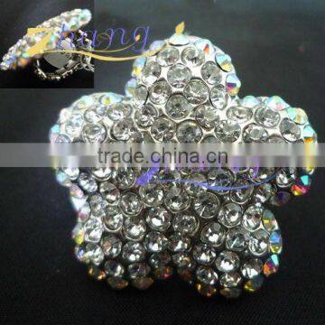 fashion shaped stretch rings with colored rhinestone