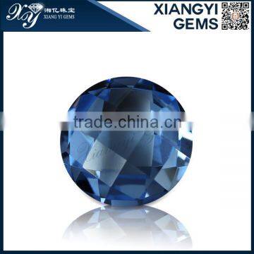 China hot selling products unique round blue synthetic spinel for jewelry