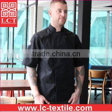 wholesale premium quality breathable 100% Egyptian cotton summer chef uniform with Double breasted design(LCTU0027)