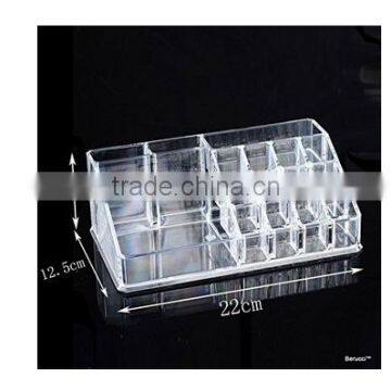 Clear Acrylic Jewelry Makeup Cosmetic Organizer Holder Storage Rectangular Shape Stand