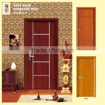 MDF 100% Wooden Frame Glass Panel Insert Door Single Room Door Kitchen Door photo-2
