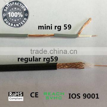 Mini coax thin coaxial cable mini coax cable Minisolid 75 ohm IEC 603332 Mini video Cable RG59