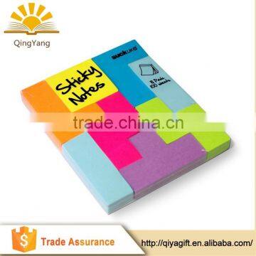 wholesale eco-friendly products letter shaped sticky notes Tetris notepad memo pad