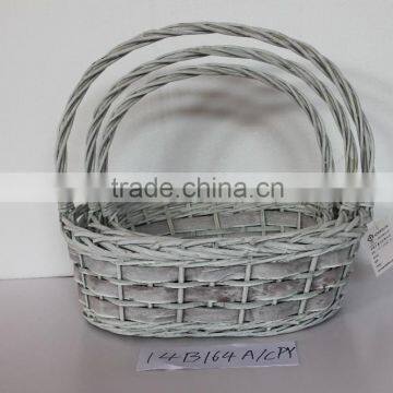 Oval/ Rect Willow Basket S/3