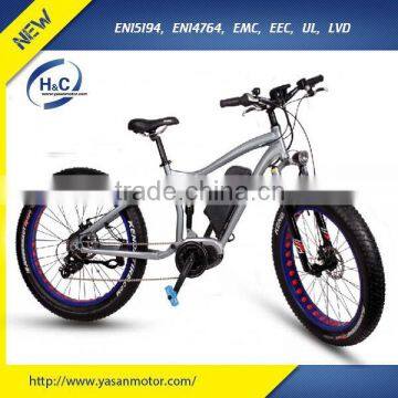 26'' 8FUN 350W Center 2G Mid drive Motor Electric Fat tire Bicycle with Suspension Fork