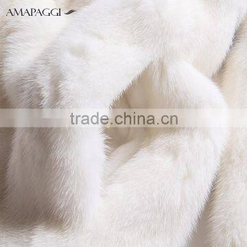 2015 New Design Custom Black Mink Fur Coat With White Spot Coat photo-6