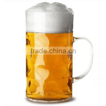 1L Clear Promotionnal Dimpled Plastic Beer Mug For Drinking