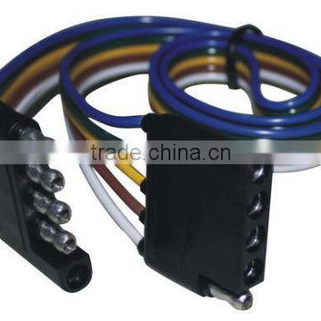 5-Way Square Molded Connector,5 core spiral cable,5 pin connector wire harness