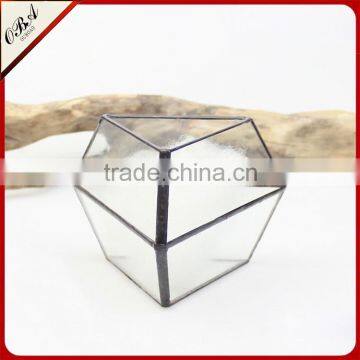 OUBOAO Unique Design Waterproof Seamless Welding Indoor Decorative Glass Plant Terrarium Geometric