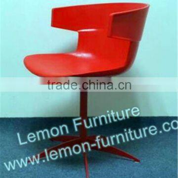 New latest red pp recycle plastic chair with chrome steel leg