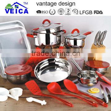 2015 new hot selling 36 piece cookware set