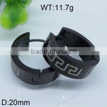 Stylish black plated hoop earring for men's