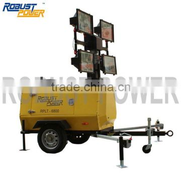 Hydraulic mobile tower light 6-9meters mast