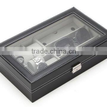 Chinese Factories Wholesale Custom PU Leather Jewelry Box, Black 6 Gift Boxes, Glasses Box