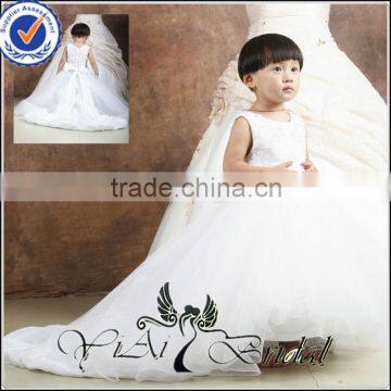 FG8 White Puffy Skirt Shine Sequin Kids Princess Wedding Dresses On Sale