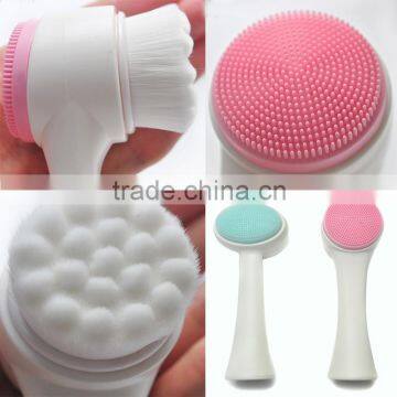 Super Soft Hair Double Head Silicone Massage Face Cleanser photo-6