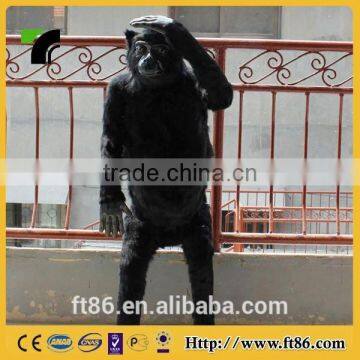 Amusement Park Decoration Black Life Size Gorilla for Sale