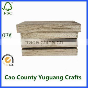 Heze Rustic Vintage Distressed Wooden Storage Crates With Lids photo-2