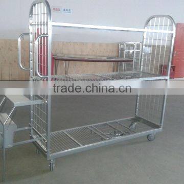 5 Wheels Supermarket Stacking Cart with two shelves included