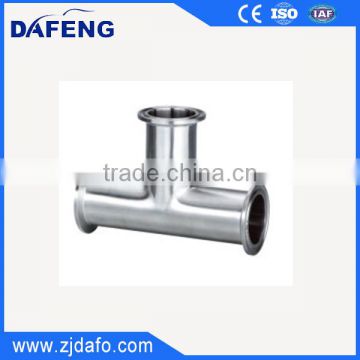 high quality sanitary stainless steel pipe fitting clamped tee